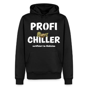 Profi Chiller Schildkröte zertifiziert im Nichtstu - Männer Premium Bio Hoodie - Schwarz - Vorne - Nico (187cm)