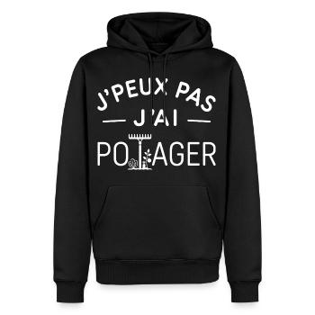 Potager Humour Cadeau Passionné de Légumes - Sweat à capuche Premium bio Homme - noir - Devant - Nico (187cm)