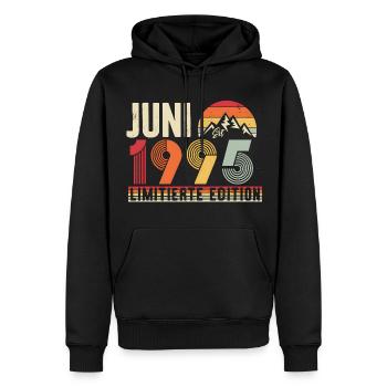Juni 1995 Limitierte Edition Vintage Retro 1995  - Männer Premium Bio Hoodie - Schwarz - Vorne - Nico (187cm)