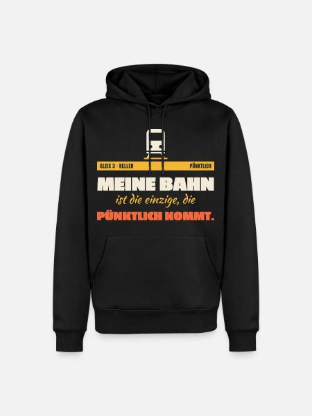 Meine Bahn Pünktlich Humor - Männer Premium Bio Hoodie - Schwarz