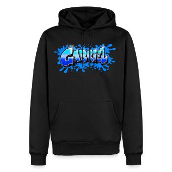 Graffiti GABRIEL - Men’s Premium Organic Hoodie - black - Front - Nico (187cm)