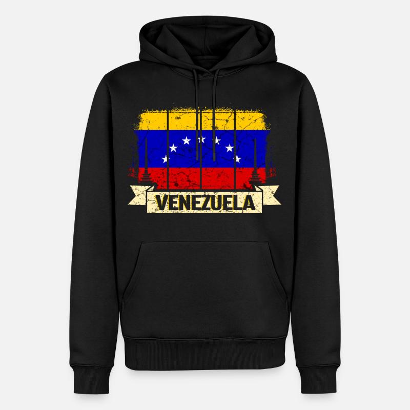 Drapeau du Venezuela - Sweat à capuche Premium bio Homme - noir