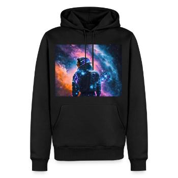 Weiblicher Astronaut im Weltall - Männer Premium Bio Hoodie - Schwarz - Vorne - Nico (187cm)