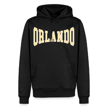 Orlando - Männer Premium Bio Hoodie - Schwarz - Vorne - Nico (187cm)