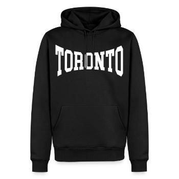 Toronto - Sweat à capuche Premium bio Homme - noir - Devant - Nico (187cm)