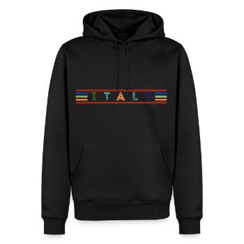 ITALY - Sweat à capuche Premium bio Homme - noir - Devant - Nico (187cm)