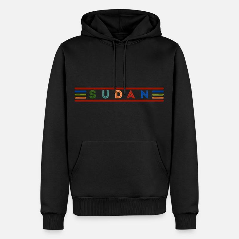 SUDAN - Männer Premium Bio Hoodie - Schwarz