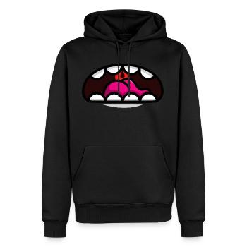 Mund Maske - Männer Premium Bio Hoodie - Schwarz - Vorne - Nico (187cm)