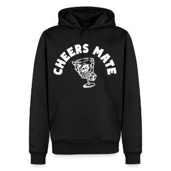 Cheers Mate Alcohol Toast - Sweat à capuche Premium bio Homme - noir - Devant - Nico (187cm)