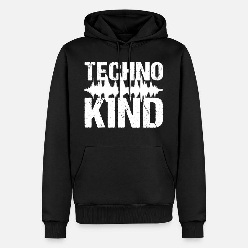 Techno Kind Techno Musik - Männer Premium Bio Hoodie - Schwarz