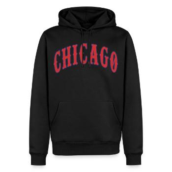 Chicago - Sweat à capuche Premium bio Homme - noir - Devant - Nico (187cm)