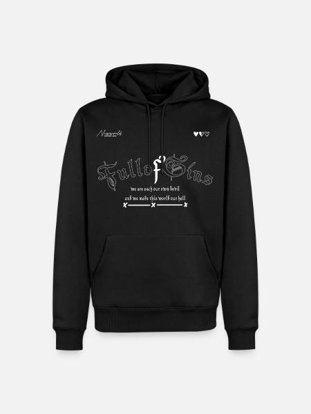 Faible en cœur - Sweat à capuche Premium bio Homme - noir