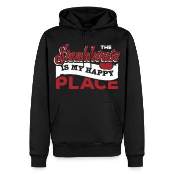 Steakhouse Steak steak viande - Sweat à capuche Premium bio Homme - noir - Devant - Nico (187cm)