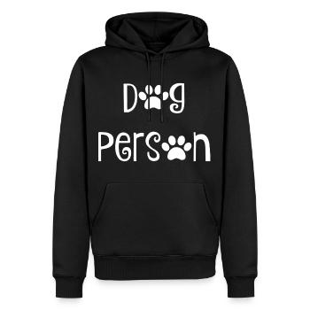 Dog Person - Men’s Premium Organic Hoodie - black - Front - Nico (187cm)