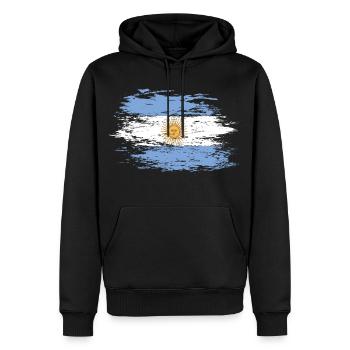 Argentine utilisé - Sweat à capuche Premium bio Homme - noir - Devant - Nico (187cm)