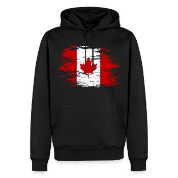 Kanada Flagge used - Männer Premium Bio Hoodie - Schwarz - Vorne - Nico (187cm)