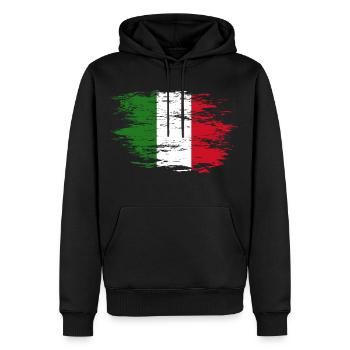 Drapeau de l’Italie utilisé - Sweat à capuche Premium bio Homme - noir - Devant - Nico (187cm)
