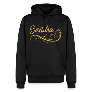 Sandra - Männer Premium Bio Hoodie - Schwarz - Vorne - Nico (187cm)