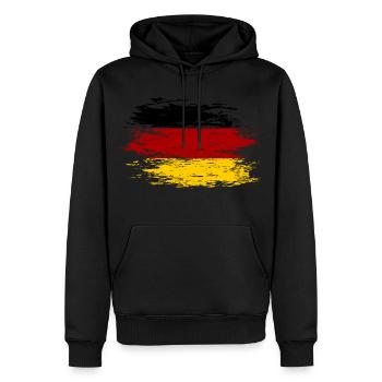 Drapeau de l’Allemagne utilisé - Sweat à capuche Premium bio Homme - noir - Devant - Nico (187cm)