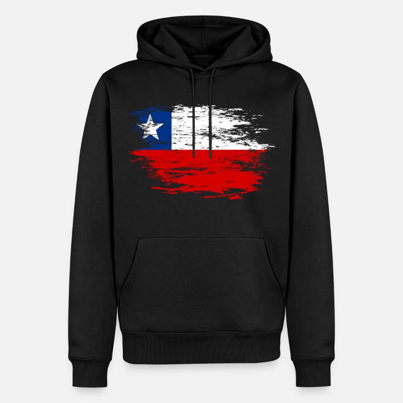Drapeau chilien utilisé - Sweat à capuche Premium bio Homme - noir
