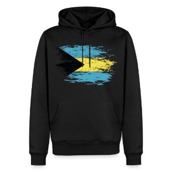 Drapeau des Bahamas utilisé - Sweat à capuche Premium bio Homme - noir - Devant - Nico (187cm)