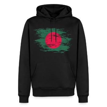 Drapeau du Bangladesh utilisé - Sweat à capuche Premium bio Homme - noir - Devant - Nico (187cm)