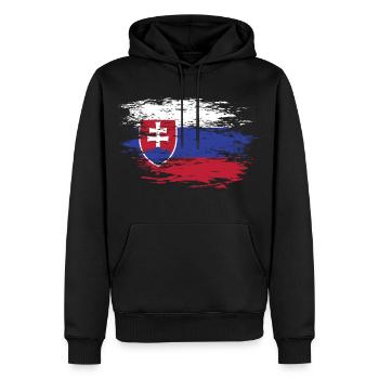 Slowakei Flagge used - Männer Premium Bio Hoodie - Schwarz - Vorne - Nico (187cm)
