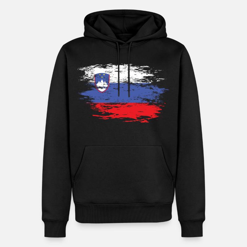 Drapeau de la Slovénie utilisé - Sweat à capuche Premium bio Homme - noir