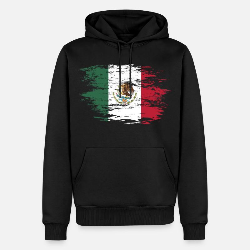 Drapeau mexicain utilisé - Sweat à capuche Premium bio Homme - noir