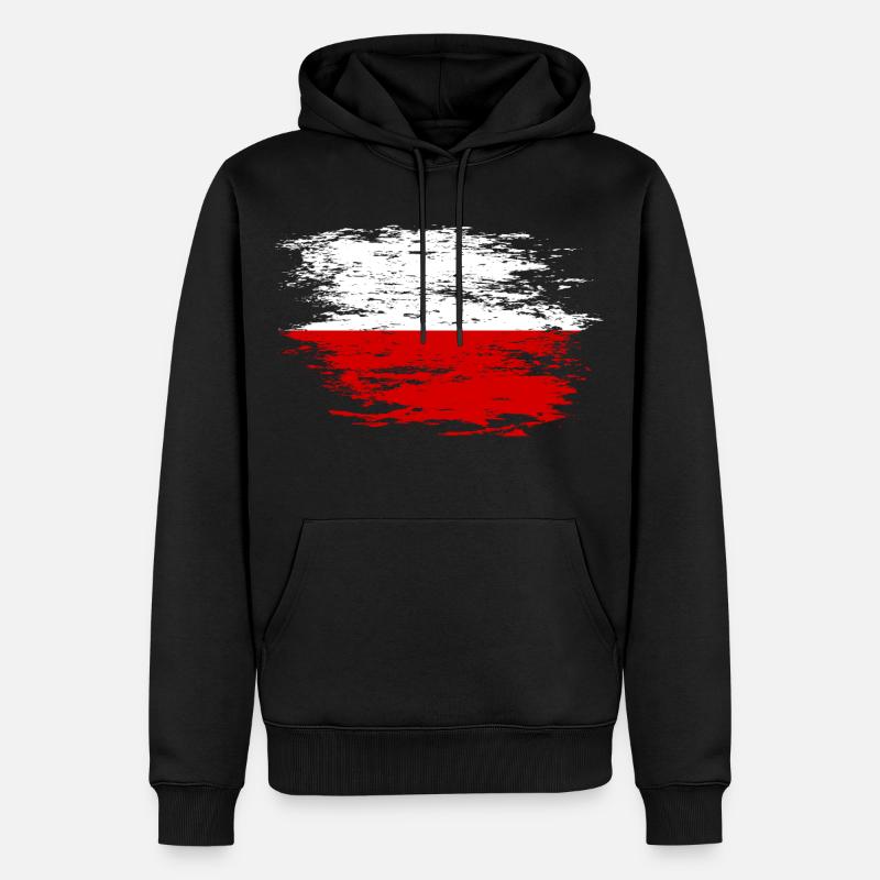 Drapeau polonais utilisé - Sweat à capuche Premium bio Homme - noir