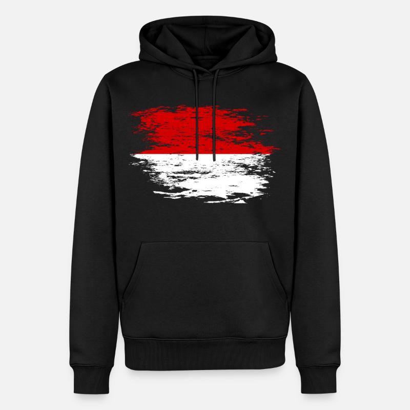 Drapeau indonésien utilisé - Sweat à capuche Premium bio Homme - noir