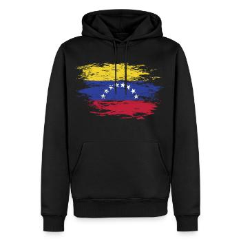 Drapeau du Venezuela utilisé - Sweat à capuche Premium bio Homme - noir - Devant - Nico (187cm)