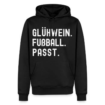 Fußball Fussball lustiger Spruch Deutschland - Männer Premium Bio Hoodie - Schwarz - Vorne - Nico (187cm)
