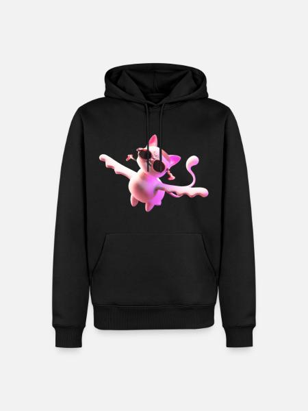 flying cat creature with sunglasses - Men’s Premium Organic Hoodie - black