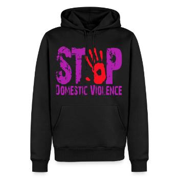 October Stop Domestic Violence Awareness - Men’s Premium Organic Hoodie - black - Front - Nico (187cm)