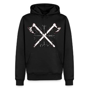 vegvisir Wikinger Äxte Motiv - Männer Premium Bio Hoodie - Schwarz - Vorne - Nico (187cm)