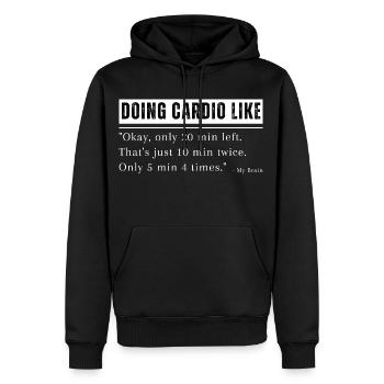 Cardio Training Endurance Drôle de Fitness Motivation - Sweat à capuche Premium bio Homme - noir - Devant - Nico (187cm)