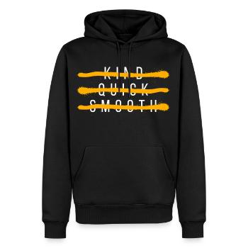 KIND QUICK SMOOTH - Männer Premium Bio Hoodie - Schwarz - Vorne - Nico (187cm)
