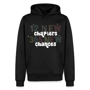 12 nouvelles opportunités du chapitre 365 – Vœux du Nouvel An 2025 - Sweat à capuche Premium bio Homme - noir - Devant - Nico (187cm)
