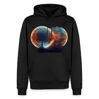 Portal2portal - Männer Premium Bio Hoodie - Schwarz - Vorne - Nico (187cm)