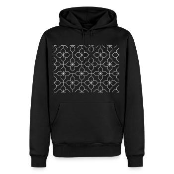 Motif floral - Sweat à capuche Premium bio Homme - noir - Devant - Nico (187cm)