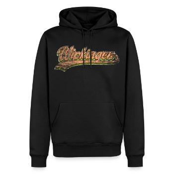Viking Lettering Retro - Men’s Premium Organic Hoodie - black - Front - Nico (187cm)
