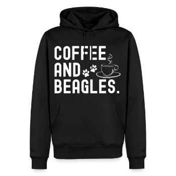 Beagle Kaffee Hund Cafe - Männer Premium Bio Hoodie - Schwarz - Vorne - Nico (187cm)