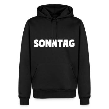 SONNTAG - Männer Premium Bio Hoodie - Schwarz - Vorne - Nico (187cm)