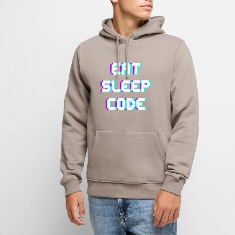 EAT SLEEP CODE Programmer Coder Motto Men’s Premium Organic Hoodie