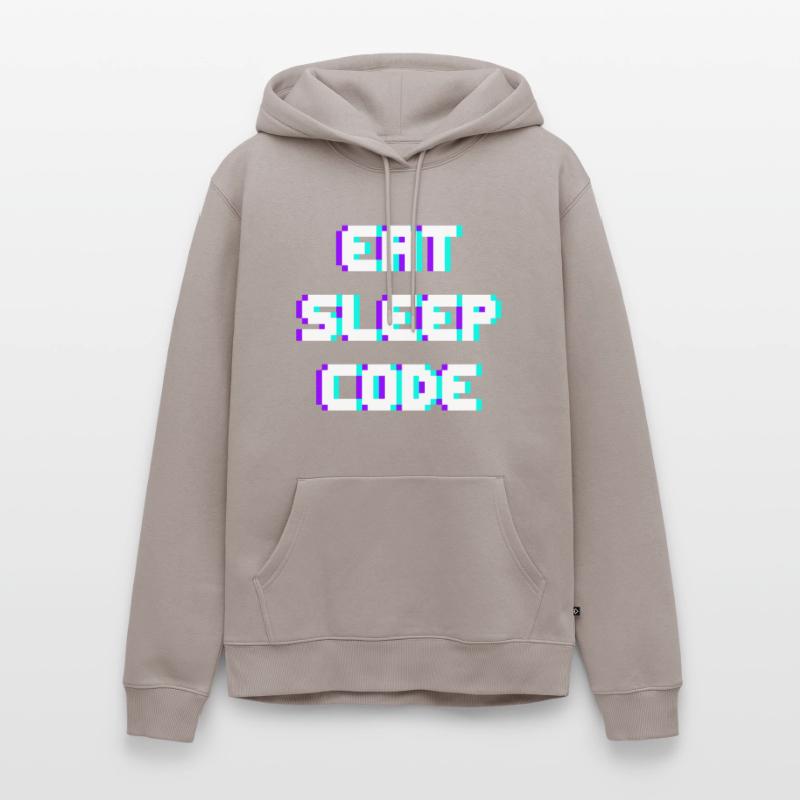 EAT SLEEP CODE Programmer Coder Motto Men’s Premium Organic Hoodie