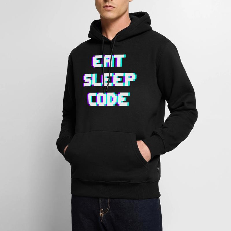 EAT SLEEP CODE Programmeur Coder Devise Sweat à capuche Premium bio Homme