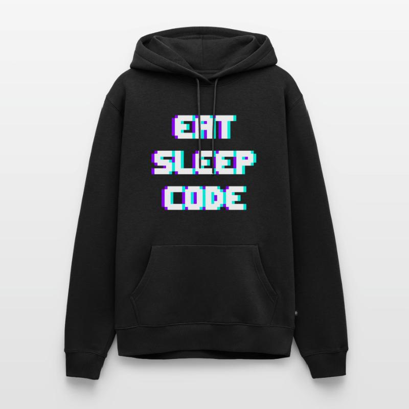 EAT SLEEP CODE Programmeur Coder Devise Sweat à capuche Premium bio Homme