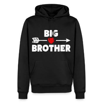 BIG BROTHER Frères et sœurs Cœur - Sweat à capuche Premium bio Homme - noir - Devant - Nico (187cm)