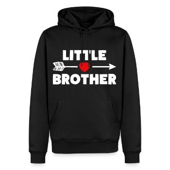 PETIT FRÈRE FRÈRE Et sœur Coeur - Sweat à capuche Premium bio Homme - noir - Devant - Nico (187cm)
